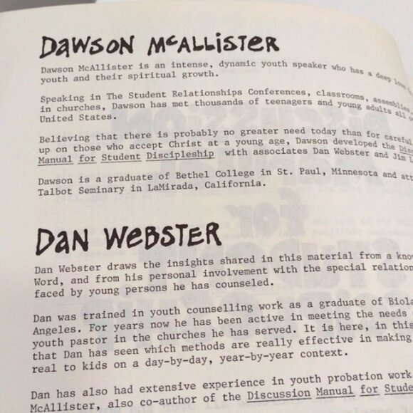 Softcover Book‎ Discussion Manual for Student Discipleship McAllister & Webster - Picture 5 of 7